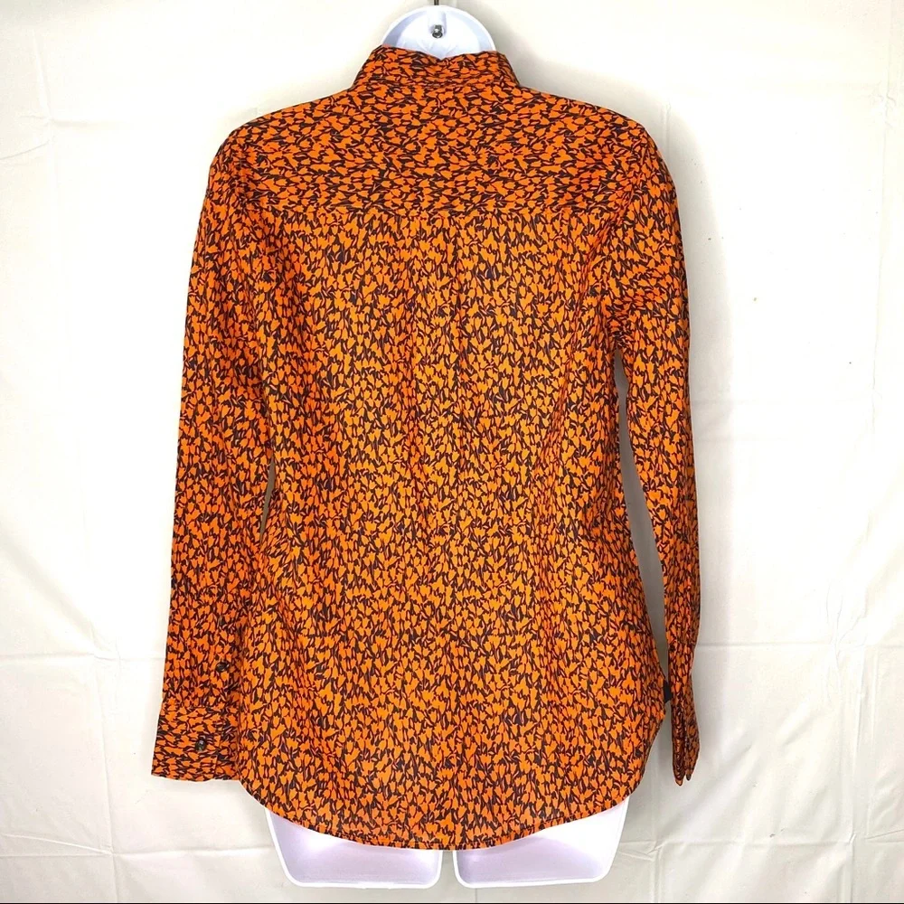 NWT J. Crew Tunic Shirt Top - XS Orange‎ Long Sleeve Blouse
